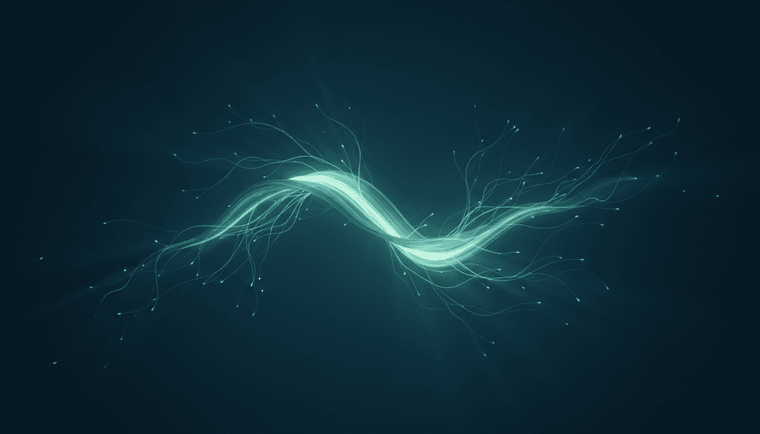 AI分析音乐波形和情感模式的抽象表现