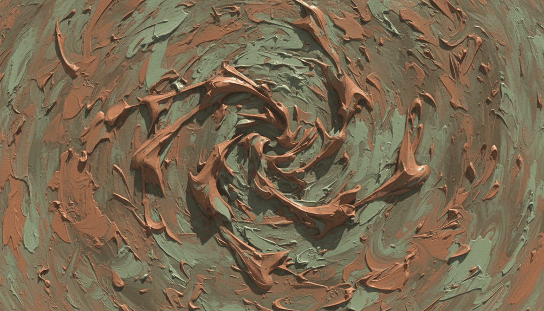 Arte digitale astratta che rappresenta la fusione di beat elettronici e creatività AI