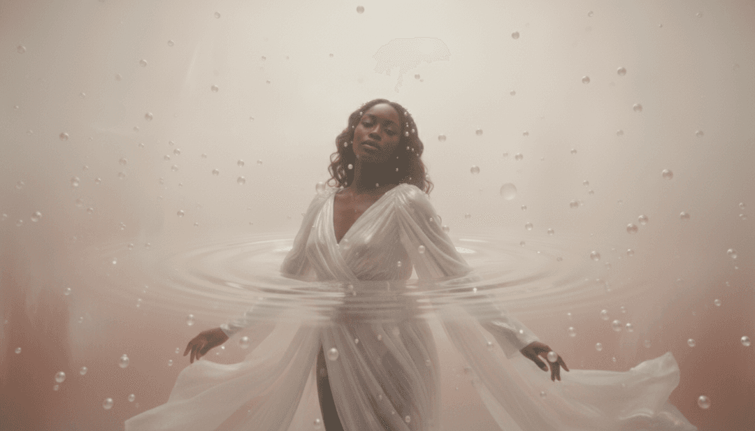 Visualização conceitual de IA interpretando música soul R&B