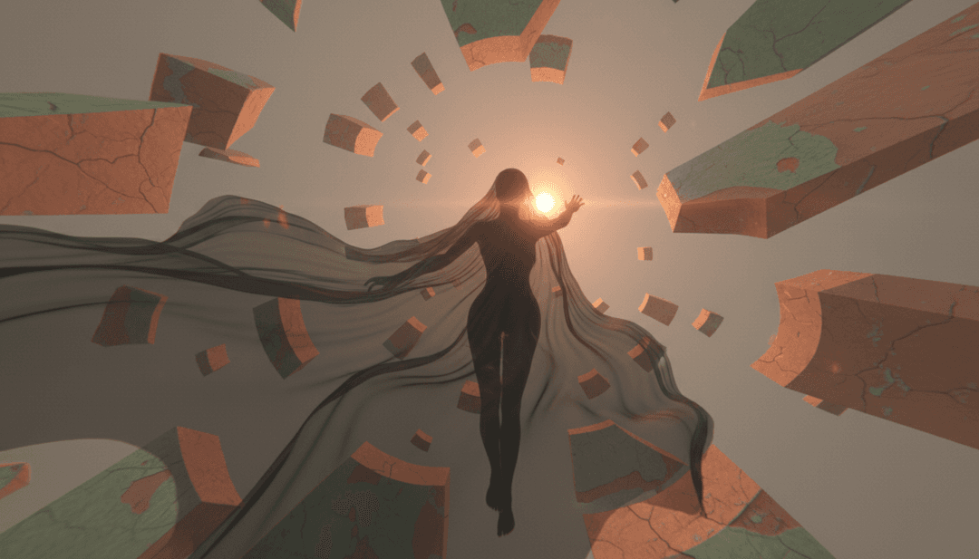 代表嘻哈與實驗音樂氛圍融合的抽象數位藝術。