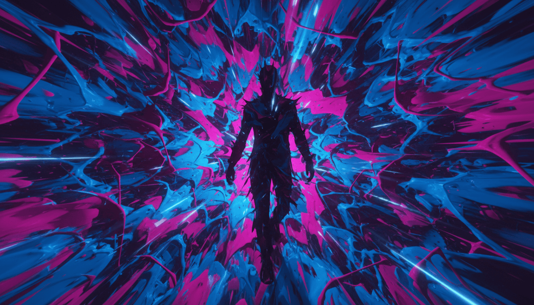 힙합 음악에서 영감을 받은 도시 풍경과 리드미컬한 움직임을 묘사한 역동적인 장면