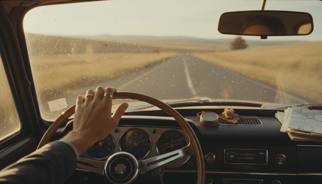 인디 록 음악의 분위기를 반영하는 구불구불한 고속도로의 추상적 시각화