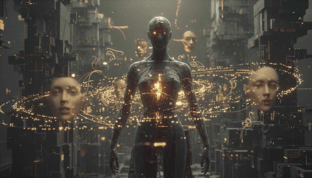 Visualizzazione astratta che rappresenta l'aura mistica di 'Chosen Omen' di 1010benja