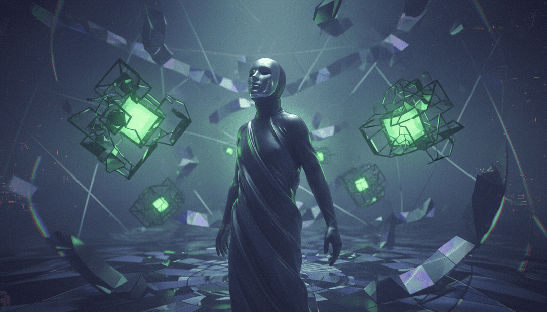 NIGHTMARE의 강렬한 감정을 표현하는 추상적이고 어두운 분위기의 시각 자료