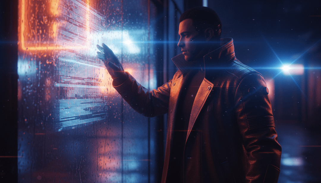 Silo Park के मूडी और रहस्यमय माहौल का प्रतिनिधित्व करता सार डिजिटल कला