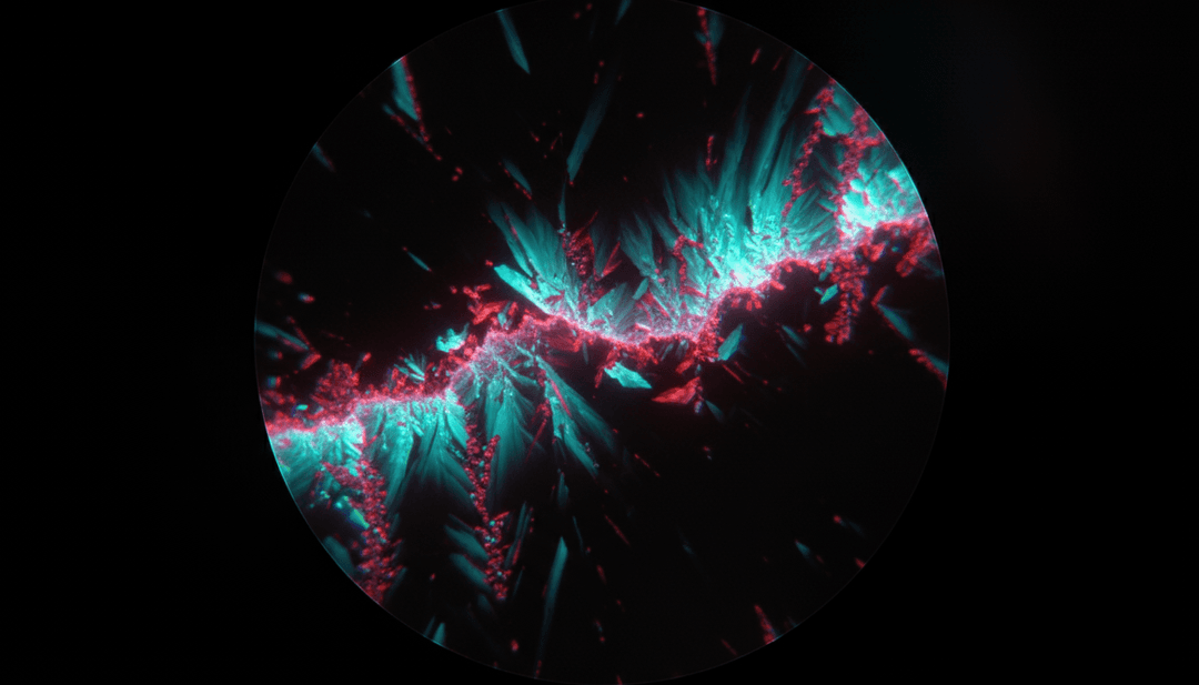 힙합 리듬과 가사가 디지털 아트 형태로 융합된 추상적 시각화