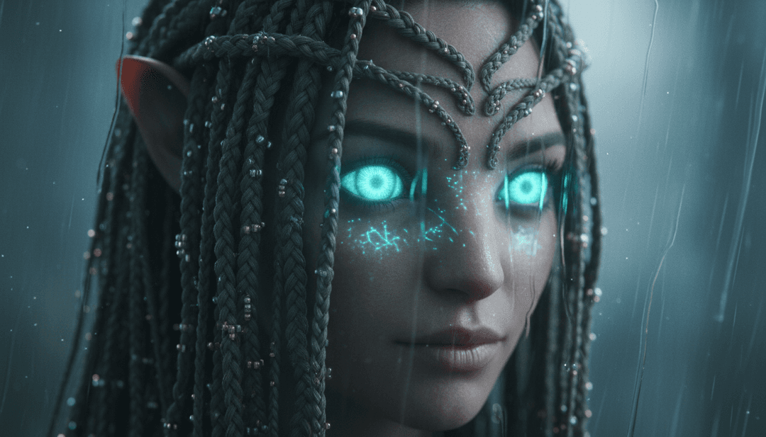 Animación colorida de paisajes urbanos fusionados con formas de onda rítmicas y escenas vibrantes de baile