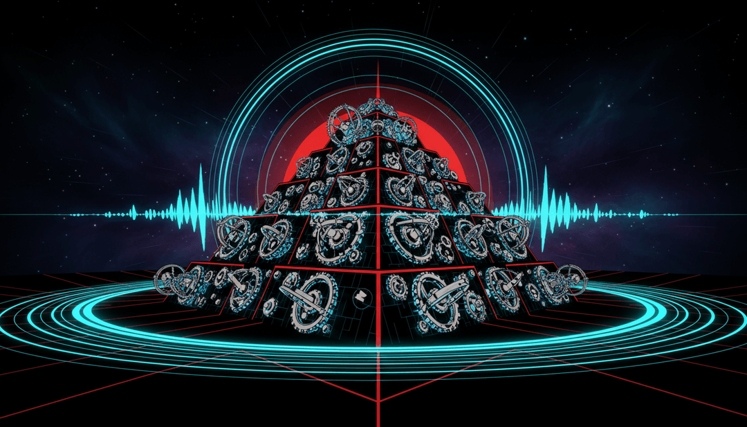 AI 分析嘻哈節奏與饒舌歌詞的抽象視覺化。