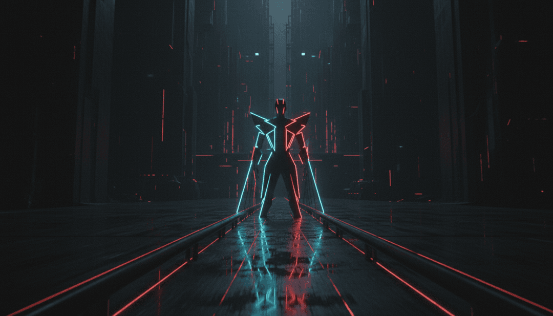 AI 分析音乐节奏和歌词的抽象可视化。