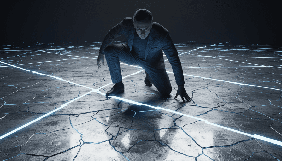 Representación abstracta del estado de ánimo de la canción con colores vibrantes y patrones rítmicos