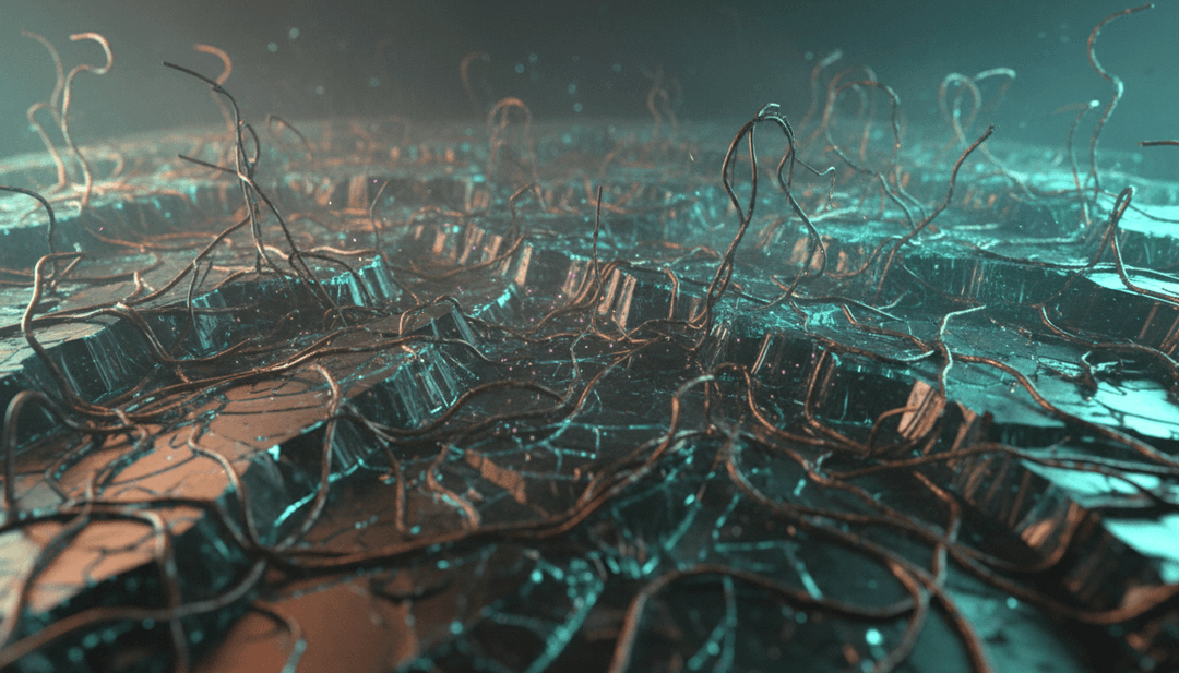 Abstrakte digitale Wellen, die die ambientale Stimmung von Floating About darstellen