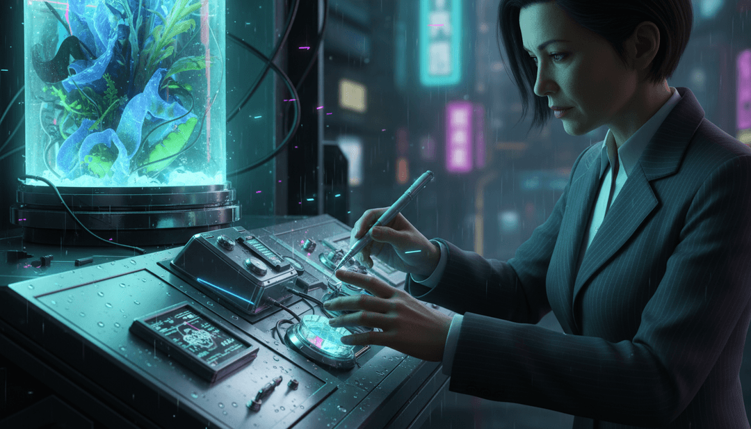 Art numérique abstrait représentant la fusion des beats Hip Hop et de la créativité IA