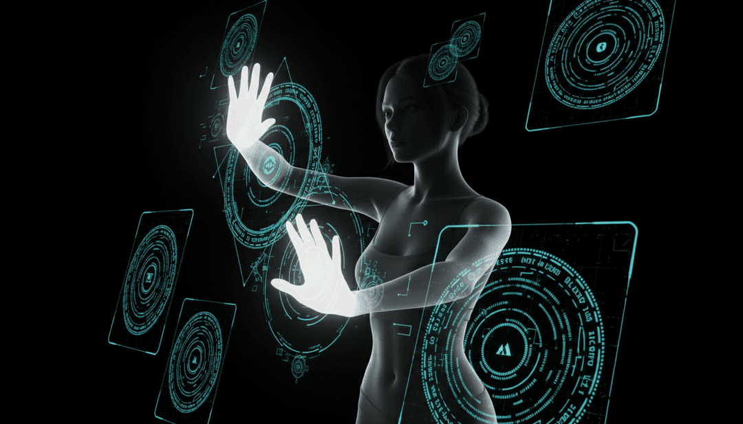 抽象數位藝術，展現 Faceless, ru. 的 'Woman' 情緒與節奏。