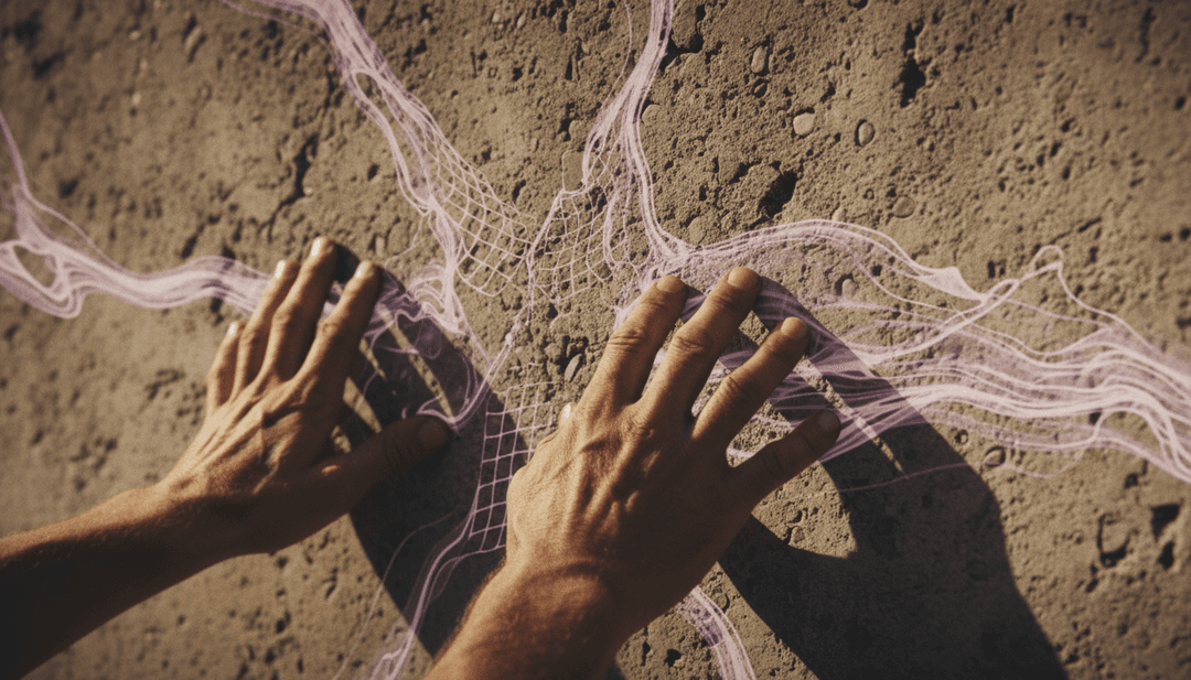 Arte digital abstrata representando o clima e a alma da música 'Move On' de Harrison First