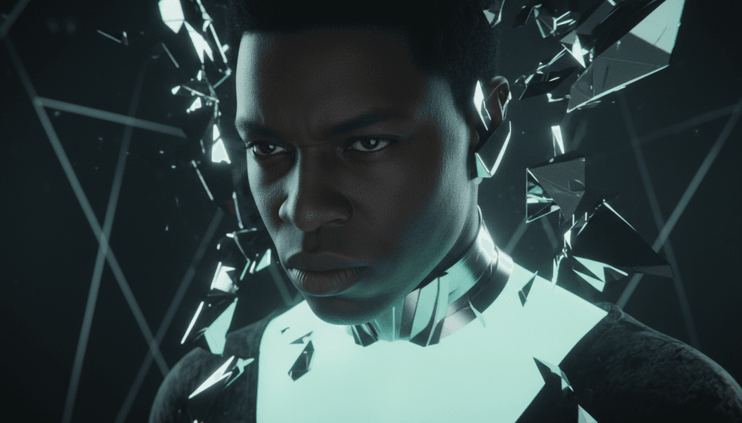 Visualizzazione astratta di onde emotive che rappresentano la canzone 'sos' di Jim Legxacy