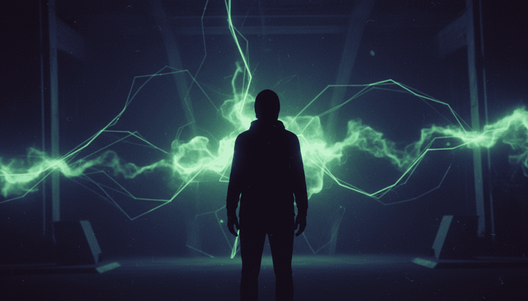 抽象视觉表现，呈现 The Neighbourhood 的 'Leather Weather' 的情绪和歌词