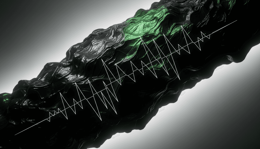 Abstrakte digitale Kunst, die die pulsierenden Beats und kühnen Texte von 'For No Reason' darstellt