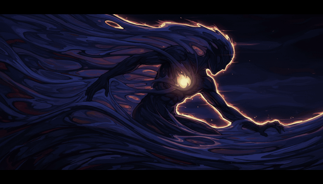 鮮明場景展現日出色調融合電脈動與受歌曲節奏啟發的抽象景觀