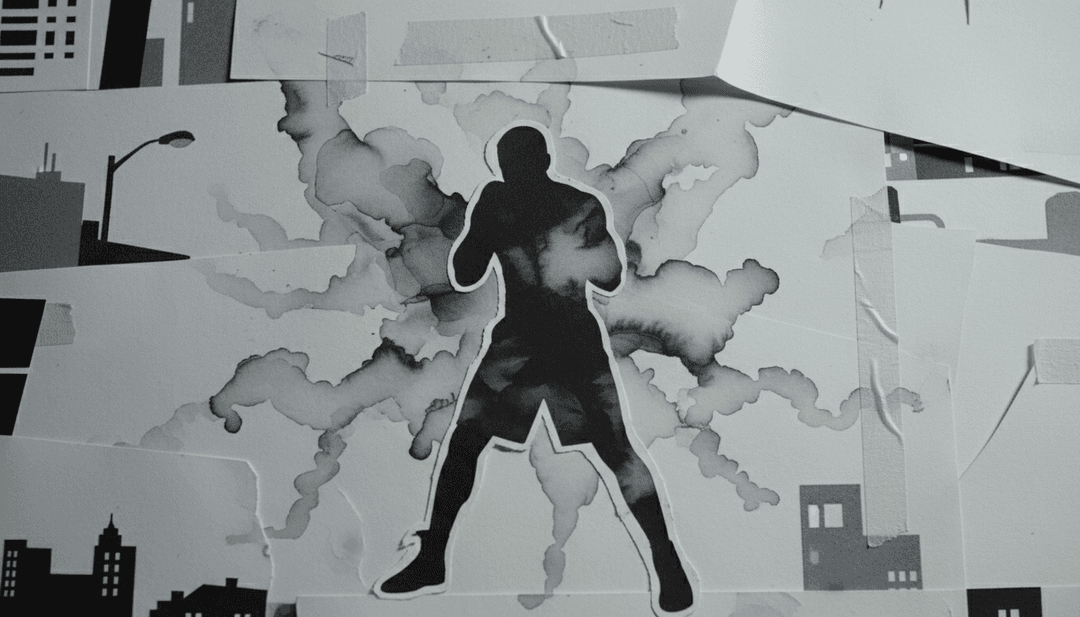 Representação abstrata da IA analisando ritmos e letras de hip hop