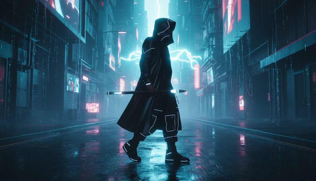 'Strip' की ताल के साथ चमकती रोशनी के साथ गतिशील शहर का दृश्य