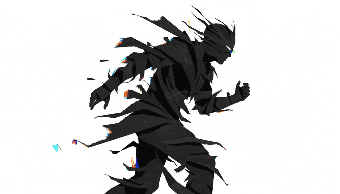 Art numérique abstrait représentant l'énergie vibrante de 'Till I Die' avec un jeu dynamique de lumières et d'ombres.