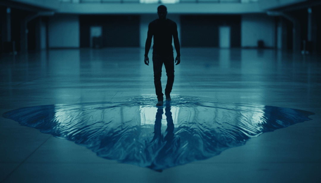 Scene dinamiche che mostrano note musicali fluide e battiti ritmici che si trasformano in paesaggi urbani vibranti e momenti intimi