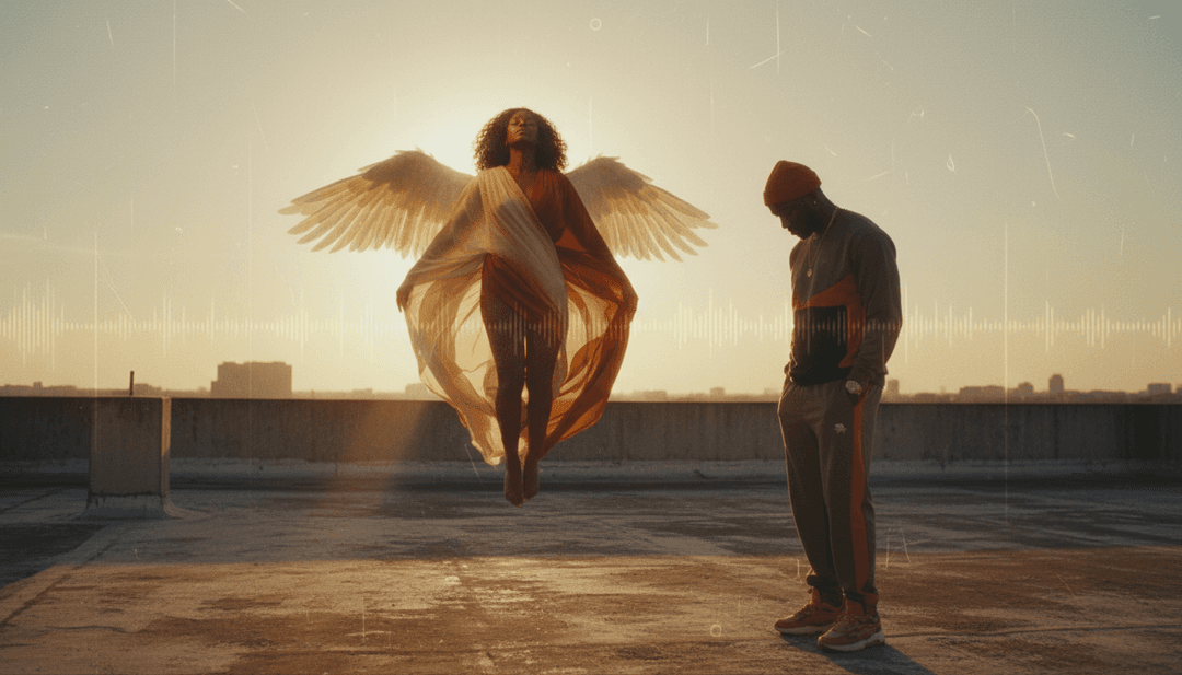 गीत की ताल से मेल खाते लयबद्ध पल्स के साथ गतिशील शहरी दृश्य।