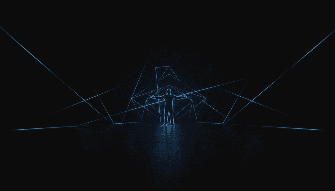 Abstrakte Visualisierung von Dankbarkeit und Widerstandskraft inspiriert von den Lyrics von 'Thank Me'