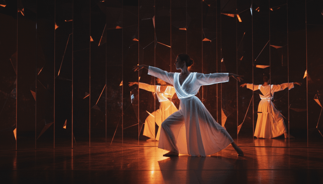 गाने के मूड को दर्शाते हुए गर्म रंगों से घिरे एक आरामदायक घर का सारगर्भित दृश्य