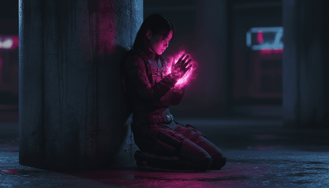 संगीत के साथ सिंक्रनाइज़ फ्लोइंग एम्बियंट बनावट और इलेक्ट्रॉनिक पल्स को दर्शाते गतिशील दृश्य