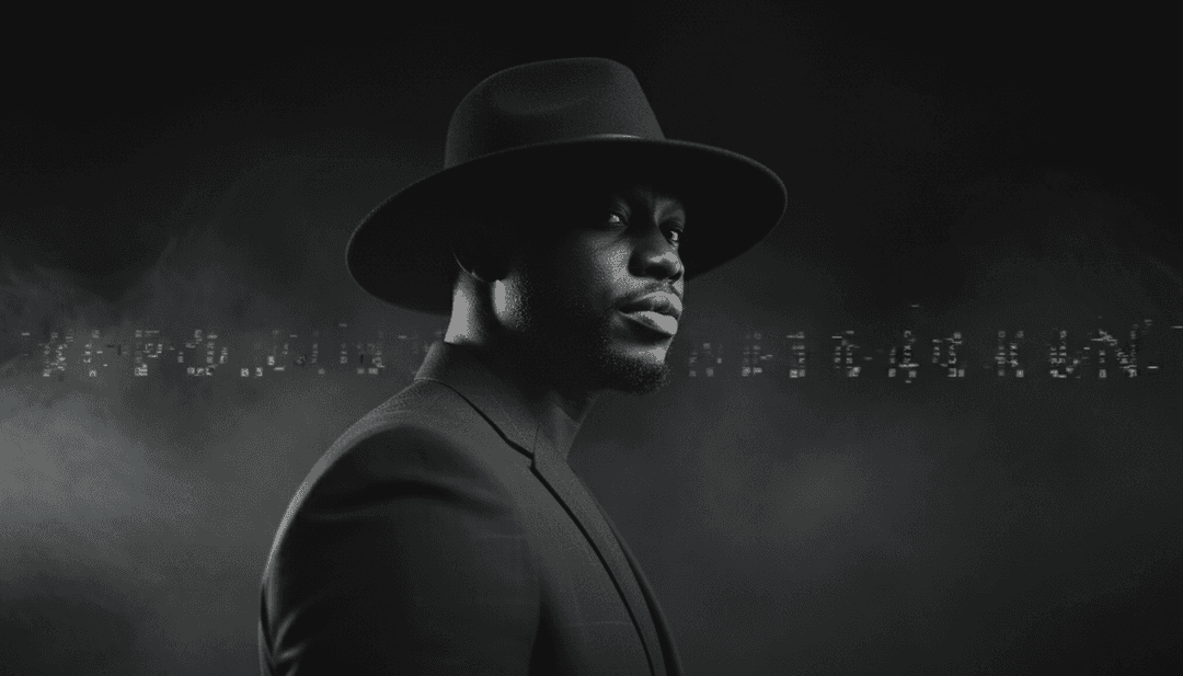 ゴスペルとアフロビートのリズムを分析するAIの抽象的表現。