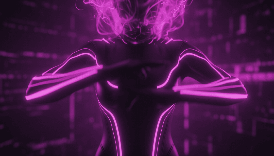 Scènes colorées avec des danseurs animés et des motifs lumineux rythmiques synchronisés avec l'énergie de la chanson