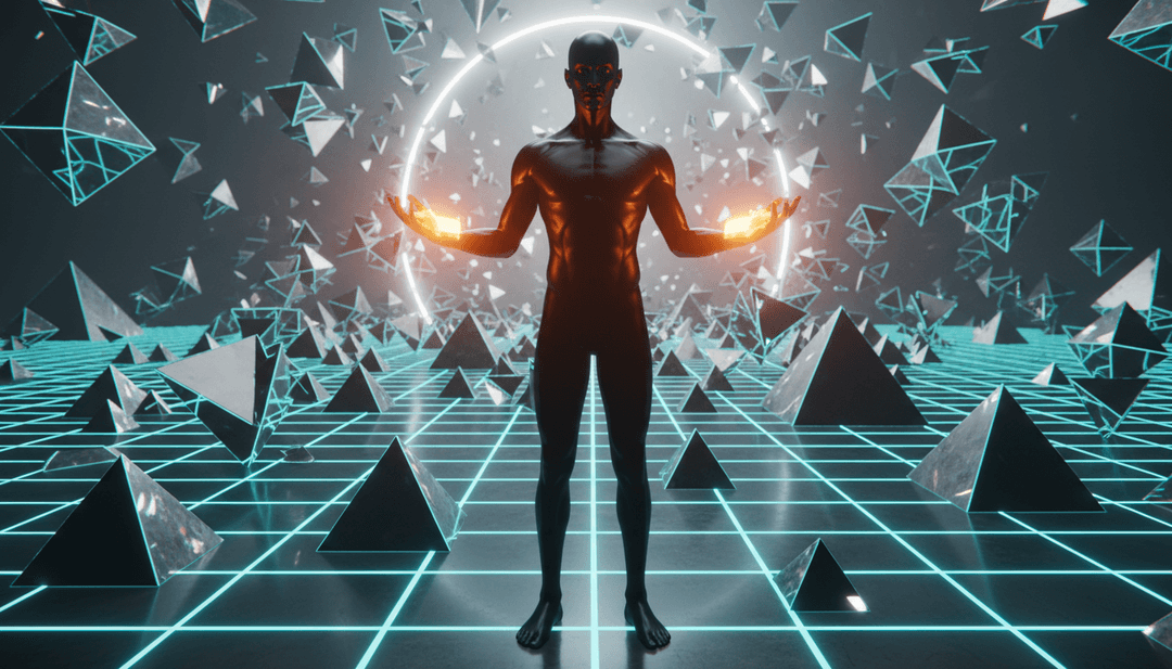 Representación abstracta de una animada atmósfera de fiesta inspirada en la canción de WizTheMc