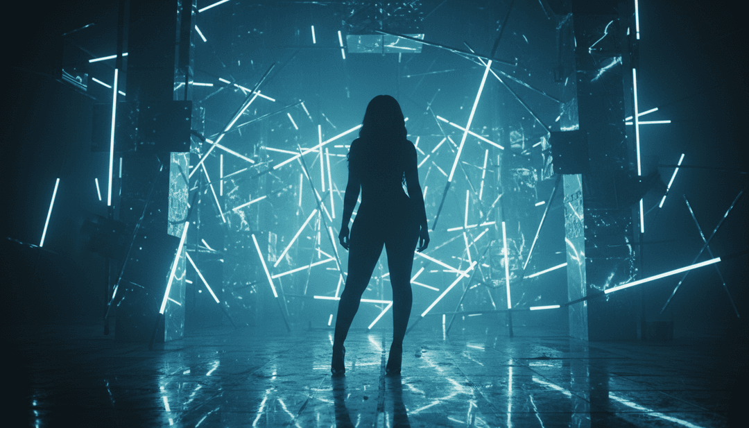 शहर की रात की जीवंत और ऊर्जावान नृत्य दृश्यों के गतिशील दृश्य जो गाने की ऊर्जा को दर्शाते हैं