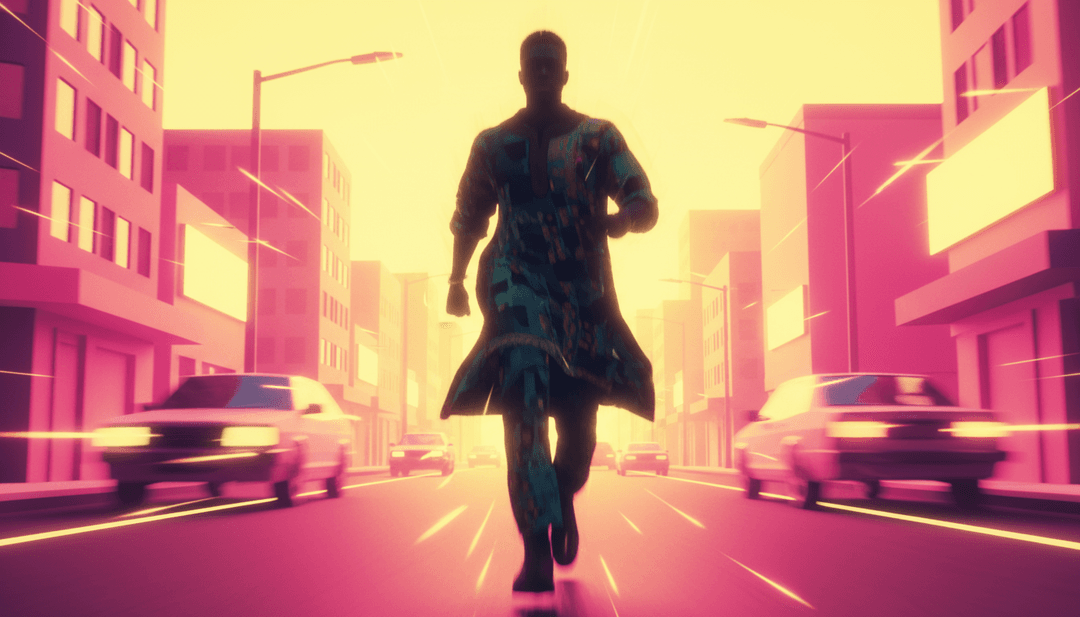 Scènes dynamiques mêlant paysages urbains et effets visuels rythmiques inspirés du rap