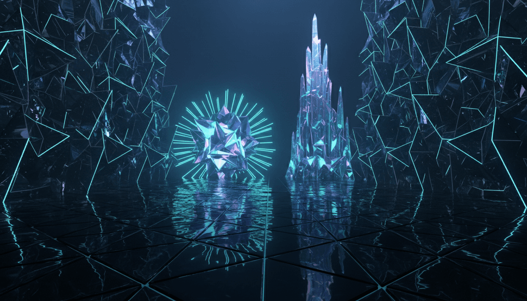 तालबद्ध तरंगों और जीवंत रंगों का अमूर्त दृश्य जो Raindance के मूड को दर्शाता है