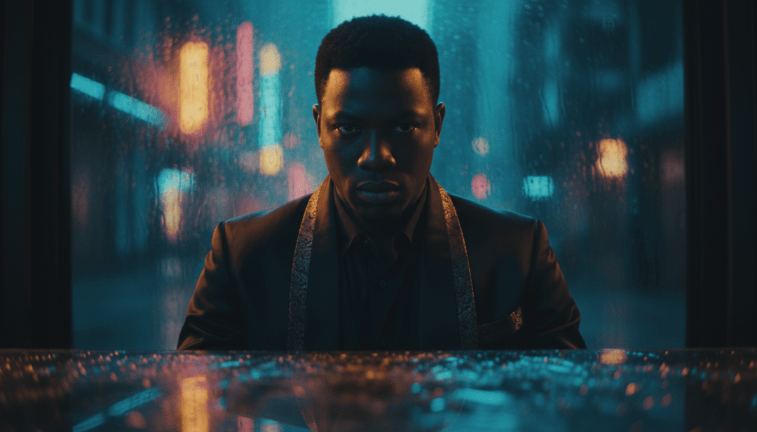 IA visualizando la vibra íntima y melancólica de una pista synth de Indie Pop