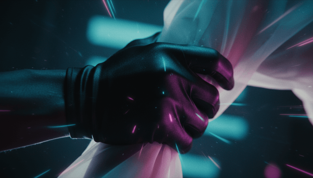 Visuales dinámicos que representan ritmos synth y letras emotivas en un video musical