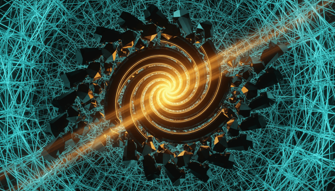 代表音樂節拍與歌詞流動的鮮豔色彩與抽象形狀動態場景