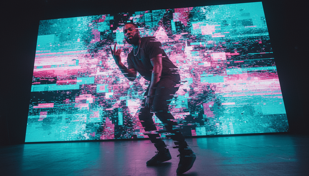 城市燈光隨著靈魂節拍和節奏人聲閃爍的動態場景。