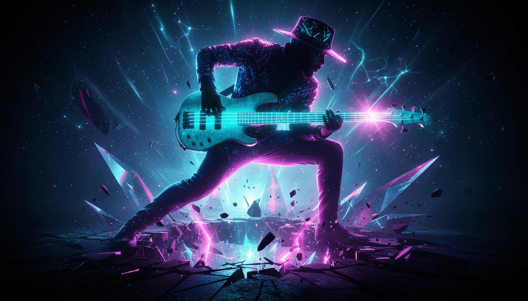 抽象視覺呈現爵士融合節奏與放克節拍的融合