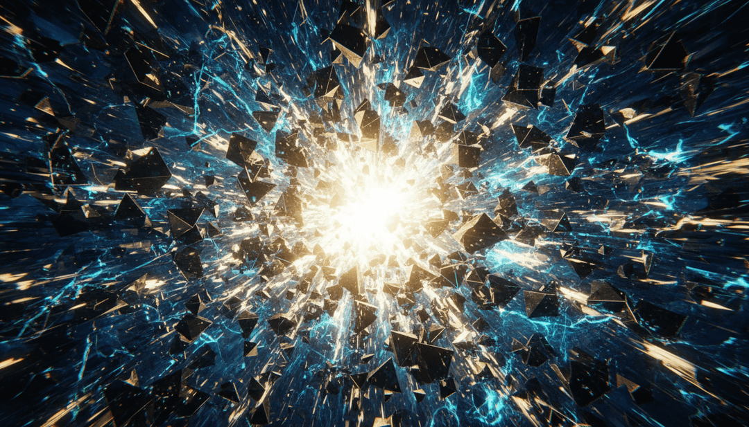 'No Profit' के इलेक्ट्रॉनिक और प्रयोगात्मक तत्वों को दर्शाते गतिशील दृश्य