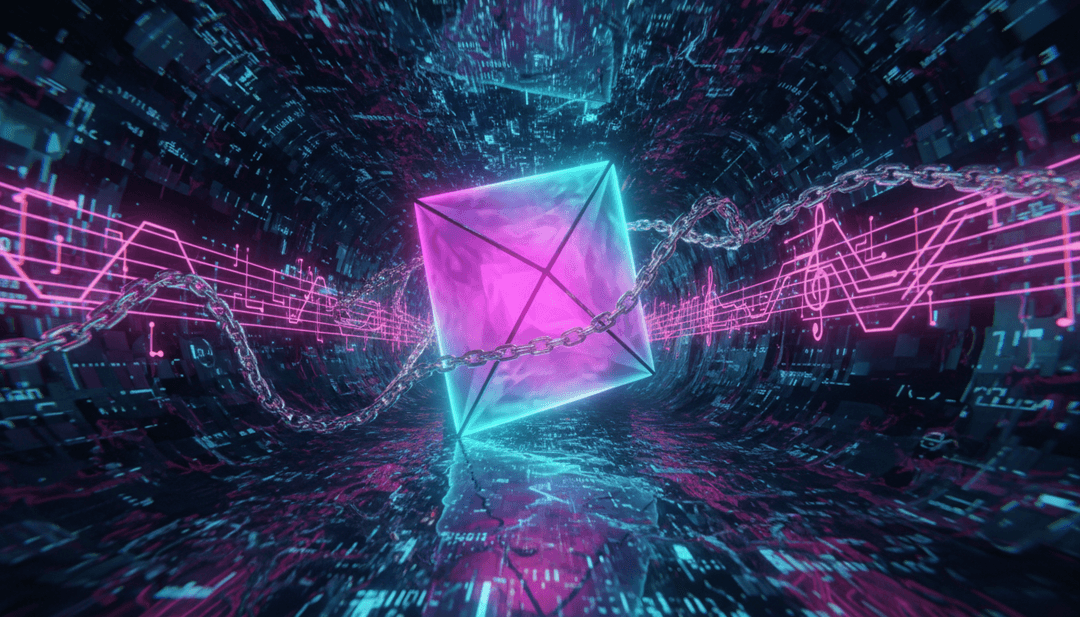 Representación visual abstracta de IA analizando letras y ritmo de la canción