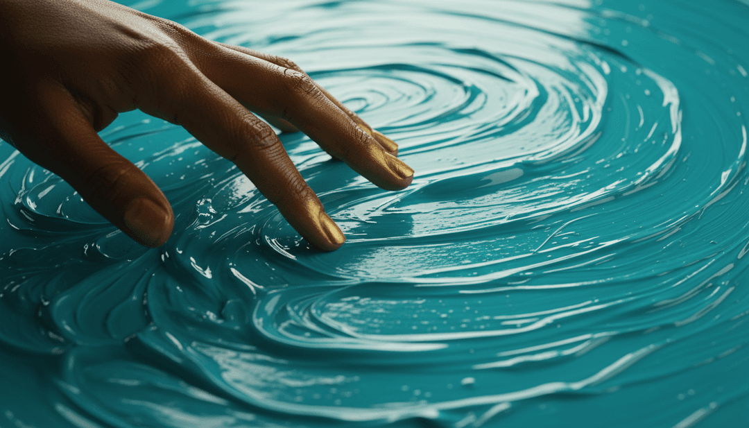 Visualizzazione astratta di onde musicali soul che si fondono con colori vivaci rappresentando i ritmi R&B e Hip Hop