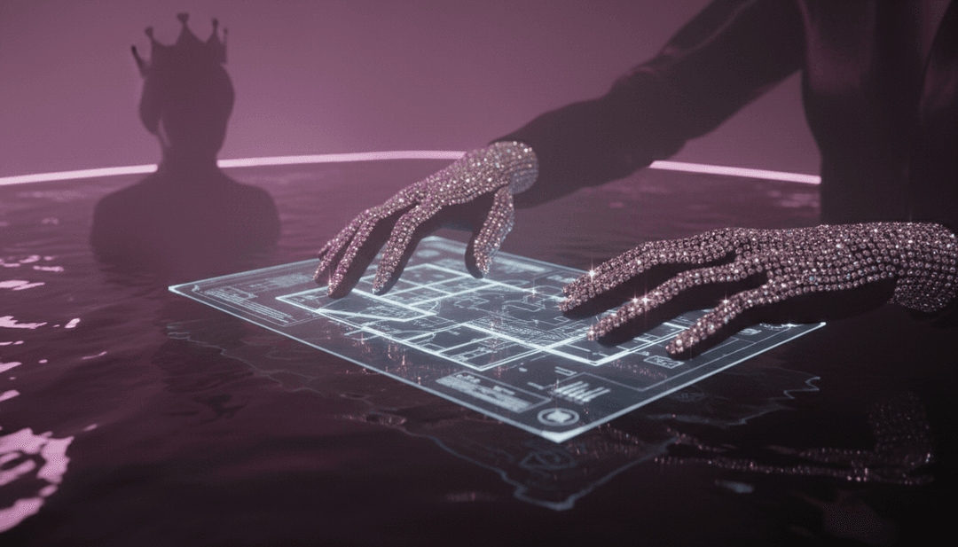 Visualizzazione astratta dell'AI che analizza il testo e il ritmo di 'She Ready' di Key Glock