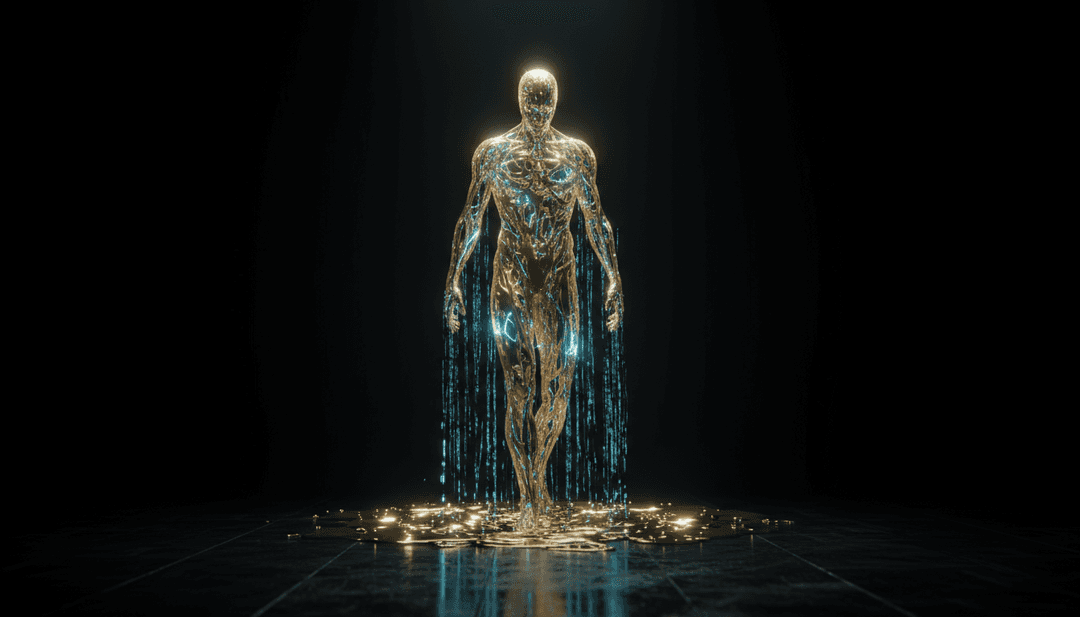 आत्मिक वोकल्स और तालबद्ध बीट्स से प्रेरित दृश्य, गर्म रंगों और सहज परिवर्तनों के साथ