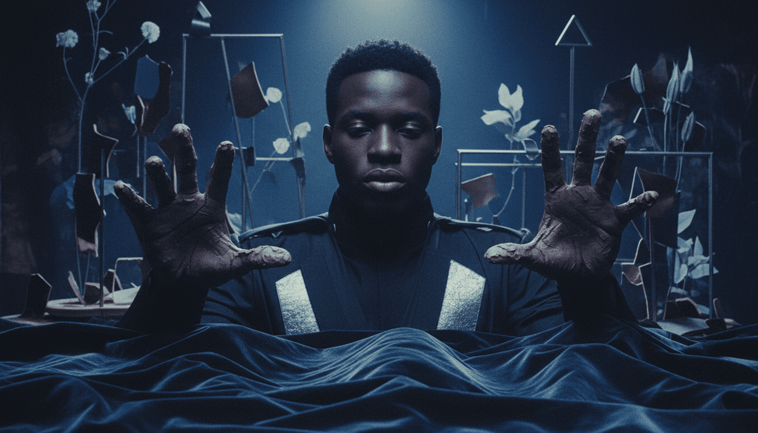 sosocamo의 'Ain't the One' 분위기와 리듬을 상징하는 추상 디지털 아트