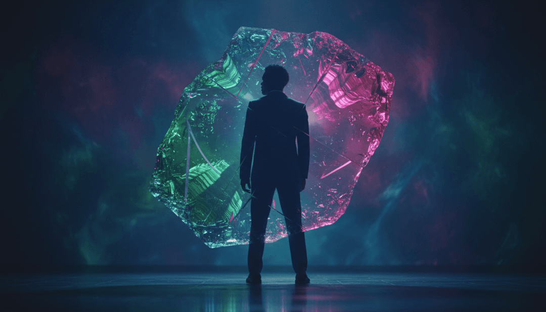 抽象化的靈魂音樂波形視覺化，代表 Jenevieve 的 'Hvn High'