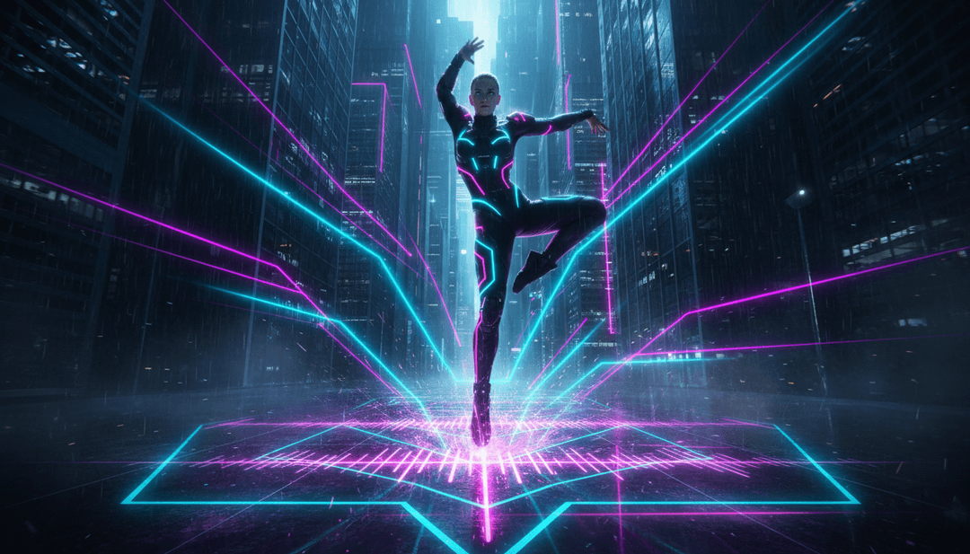 反映 Manchild 合成節拍與歌詞敘事的動態場景