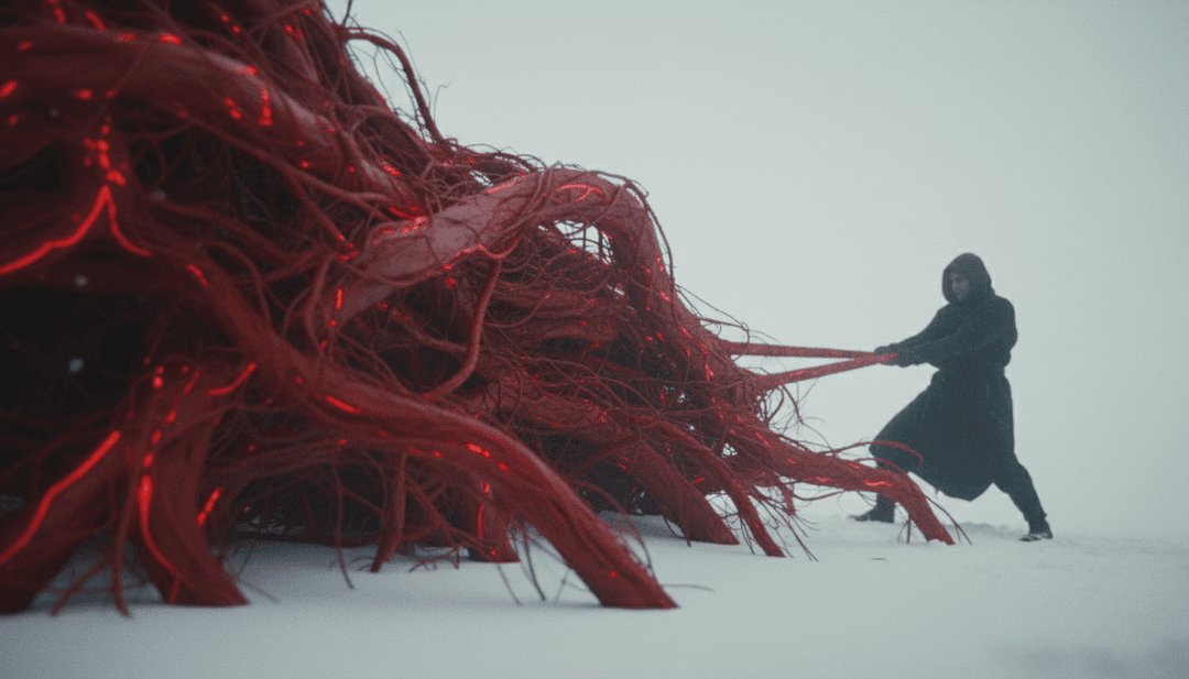 Visuel abstrait représentant l'atmosphère envoûtante et la profondeur émotionnelle de la chanson de Joji.